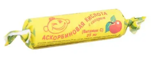 АСКОРБИНОВАЯ К-ТА БАД ТАБ. КРУТКА С САХ. ЯБЛОКО №10 АОМ в Екатеринбурге