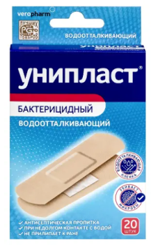 ПЛАСТЫРЬ БАКТЕРИЦИДНЫЙ УНИПЛАСТ ВЛАГОСТОЙКИЙ 1,9Х7,2СМ (ПЛЕН) №20 в Майкопе