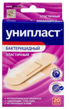 ПЛАСТЫРЬ БАКТЕРИЦИДНЫЙ УНИПЛАСТ ПЛЮС ЭЛАСТИЧНЫЙ 1,9Х7.2СМ №20 в Сыктывкаре