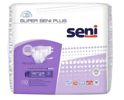 ПОДГУЗНИКИ СУПЕР СЕНИ ПЛЮС ЭЙР ЛАРДЖ №10 в Курске