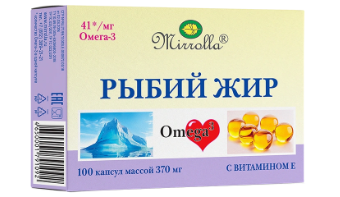 РЫБИЙ ЖИР МИРРОЛЛА ВИТ. Е КАПС. 370МГ №100 БАД в Тюмени