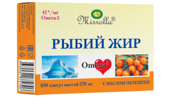 РЫБИЙ ЖИР С МАСЛОМ ОБЛЕПИХИ КАПС. 370МГ МИРРОЛЛА №100 БАД в Тюмени