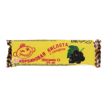 АСКОРБИНОВАЯ К-ТА БАД ТАБ. КРУТКА С САХ. СМОРОДИНА №10 АОМ в Екатеринбурге