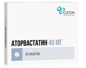 АТОРВАСТАТИН ТАБ. П.П.О. 40МГ №30 ОЗН в Калининграде