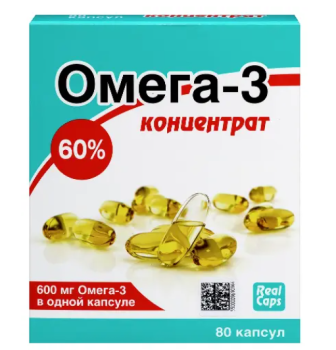 ОМЕГА-3 КОНЦЕНТРАТ 60% КАПС. 1000МГ №80 РЛК БАД в Санкт-Петербурге