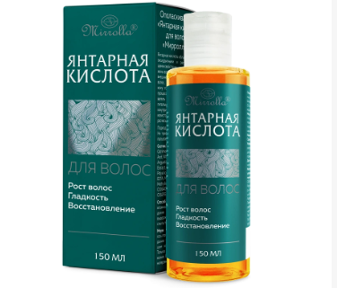 ОПОЛАСКИВАТЕЛЬ ЯНТАРНАЯ КИСЛОТА ДЛЯ ВОЛОС МИРРОЛЛА 150МЛ в Тюмени