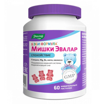БЕБИ ФОРМУЛА МИШКИ СПОКОЙСТВИЕ ПАСТ. ЖЕВ №60 БАД в Туле