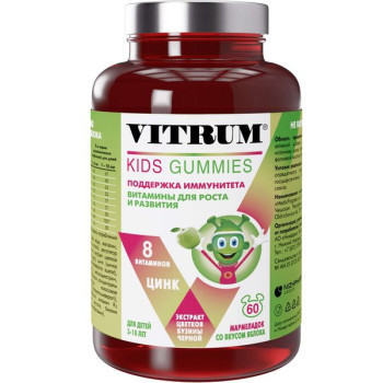 ВИТРУМ КИДС МАРМЕЛАД ЖЕВ. ЯБЛОКО №60 БАД в Липецке