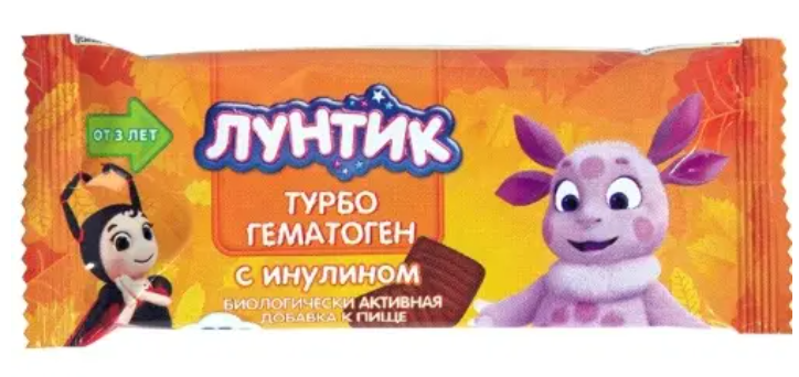 ГЕМАТОГЕН ТУРБО ДЕТСКИЙ С ИНУЛИНОМ ЛУНТИК 35Г БАД в Москве