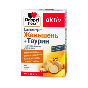 ДОППЕЛЬГЕРЦ АКТИВ ЖЕНЬШЕНЬ+ТАУРИН КАПС. №30 БАД в Санкт-Петербурге