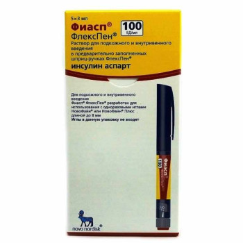 ФИАСП ФЛЕКСПЕН Р-Р П/К ВВЕД. ШПРИЦ-РУЧКА 100ЕД/МЛ 3МЛ №5 в Ярославле