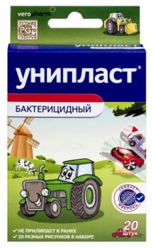 ПЛАСТЫРЬ БАКТЕРИЦИДНЫЙ УНИПЛАСТ ДЕТСКИЙ МАШИНЫ №20 в Ростове-на-Дону