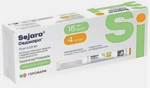 СЕДЖАРО Р-Р ДЛЯ П/К ВВЕД. 15МГ/ДОЗА 2.4МЛ ШПРИЦ-РУЧКА (+ 4 ИГЛЫ) в Салехарде