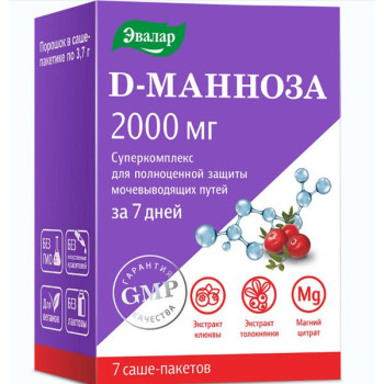 Д-МАННОЗА СУПЕРКОМПЛЛЕКС ЭВАЛАР ПАК.-САШЕ 3,7Г №7 БАД в Санкт-Петербурге