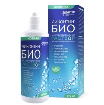 ЛИКОНТИН-БИО Р-Р ДЛЯ УХОДА ЗА КОНТАКТНЫМИ ЛИНЗАМИ 240МЛ в Санкт-Петербурге