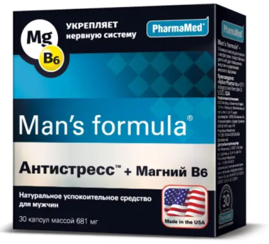 МЕН-С ФОРМУЛА АНТИСТРЕСС+МАГНИЙ В6 КАПС №30 БАД в Москве