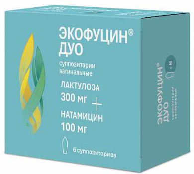 ЭКОФУЦИН ДУО 300МГ+100МГ СУПП. ВАГ. №6 в Санкт-Петербурге
