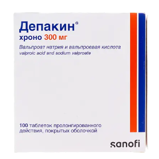ДЕПАКИН ХРОНО ТАБ.ПРОЛОНГ.П.О. 300МГ №100 в Казань