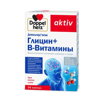 ДОППЕЛЬГЕРЦ АКТИВ ГЛИЦИН+ВИТАМИНЫ ГРУППЫ B КАПС. №30 БАД в Кирова