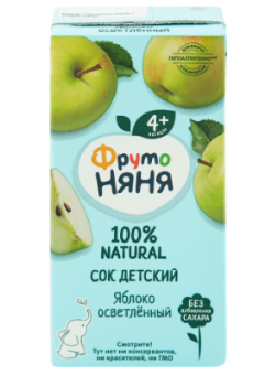 ФРУТОНЯНЯ СОК ОСВЕТЛЕН Б/САХ ЯБЛОКО 200МЛ 3+МЕС в Салехарде